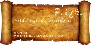 Polónyi Ézsaiás névjegykártya